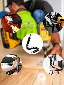 Poros Ekstensi Mata Bor Fleksibel Universal 1/4" Tangkai Heksagonal Pemegang Mata Obeng Magnetik yang Dapat Ditekuk Adaptor Poros Fleksibel Lunak untuk Bor Tanpa Kabel Obeng Alat Perbaikan Tangan - A - View 6