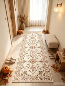 1pc, Luxury Elegant Floral Home Long Runner Rug, Bohemian Floral Pattern, Anti-Slip Hallway Runner Mat, Home Decor! Nordic Minimalist Style Suitable For Living Room Carpet, Home Decor Item, Suitable For Entryway, Bedroom, Closet, Living Room Carpet, Carpet, Living Room Area Rug, Area Small Rug, Mat, Home Decor, Large Living Room Carpet, Round Carpet - Multicolor - View 5