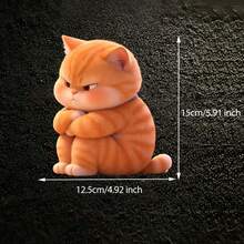 10/6/5/3/2/1pc Cute Grumpy Orange Tabby Cat Stickers Kawaii Ginger Kitten Removable PVC Funny Animal Decals For Car Window Bedroom Luggage Rome Auto Decor Fall Bathroom Decor Halloween Wall Decor - A - View 7