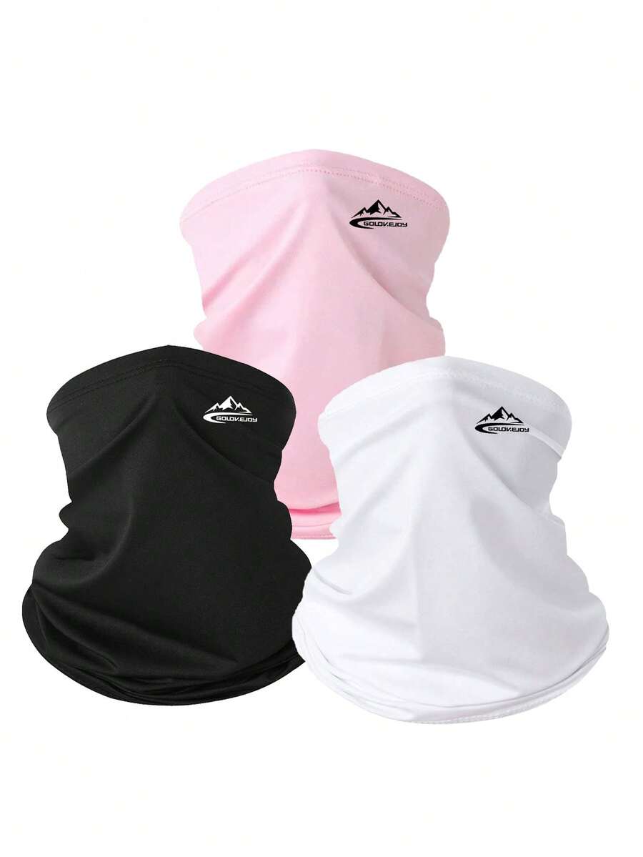 1pc/2pcs/3pcs Unisex Solid Color Printed Balaclava Hood Set, Single Hole Full Face Mask For Cycling, Suitable For Daily Wear And Outdoor Activities - Style 9 - View 1