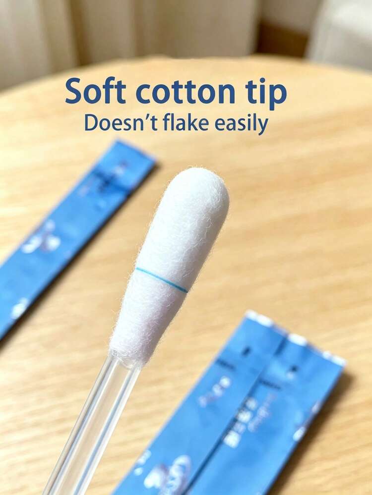 24/72/120pcs Individually Wrapped Sea Salt Water Cleaning Swabs (No Storage Box), Transparent Stem Cotton Buds, Precise Application, Earwax Removal, Personal Care And Home Use, Travel Friendly, Multi-Purpose Cleaning Swabs - Sea Salt Water Stick - View 3