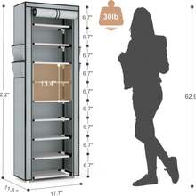 Vertical Shoe Rack With Protective Cover, 9-Tier Large Capacity Shoe Organizer With Side Pockets For Entryway, Home, And Small Apartment - View 6