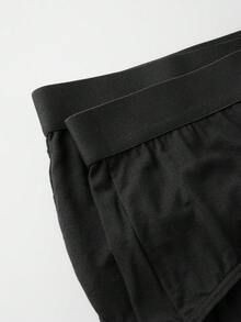 Norcotton نور كوتون ملابس داخلية رجالية مقاس كبير، 3 قطع من السراويل الداخلية المثلثة، ناعمة ومريحة من المودال، خصر عالي، ملابس داخلية فضفاضة مقاس كبير - الأسود - مشاهدة 4