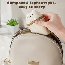 1pc Cute Travel Soap Dispenser, Portable Leak-Proof Liquid Soap Container With Lid, Soap Dish With Drainage Function, Suitable For Bathroom, Gym, Travel, Camping And Outdoor Use (Bear Shape) - View 6