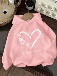 3pcs-Tween Girl 3-Piece Set, Fun Print Thermal Lined Hooded Pullover Sweatshirt, Warm And Comfortable For Autumn/Winter - Black - View 3