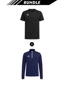 Adidas [Bundle] Entrada 22 Kid's T-Shirt Black + Entrada 22 Kid's Half ...