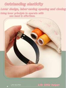 Storage Bag With Snap Closure For Earphones, Wallet, Jewelry, Coin Purse, Small Tools, DIY Coin Purse, Auto-Closing, Convenient And Quick Storage - A - View 5
