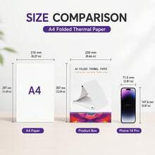 100 Sheets A4 Fanfold Thermal Printer Paper, 210x297mm Easy Loading Non-Curling Stacked Refill Paper For Mobile Office, Field Reports, Business Invoices, Fully Compatible With Most Portable A4 Wireless Thermal Printers, Paper Refill Only - View 4