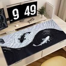 Tai Chi Koi Fish Gaming Mouse Pad, Rubber Base, Precision Stitched Edges, Waterproof Rectangular Desk Mat, Suitable For Office And Gaming Desktops, Office Supplies, Desktop Accessories, Mouse Pad, Desktop Mouse Pad - Mouse Pad - View 4