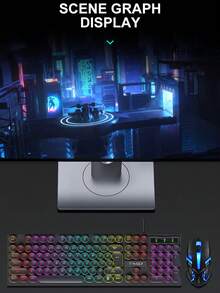 T-WOLF Steampunk Keyboard And Mouse Set USB Illuminated Gaming Retro Round Keycap Keyboard Wired Illuminated Mouse 104-Key Wired Gaming Keyboard And Mouse - View 10