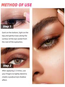 USHAS Dual-Color Shiny Eyeshadow Cream, Formula Halus, Riasan Mata Kilau Mutiara Metalik yang Lembut, Tahan Lama, Mudah Dibaurkan, Tidak Menggumpal, Mudah Diaplikasikan, Riasan Mata Kilau yang Dapat Dilapisi, Cocok untuk Tampilan Sehari-hari dan Pesta - #06 Cokelat Kopi Matte - View 6