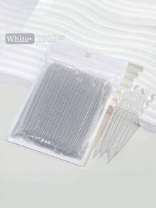 100 Peças Caneta de Resina Acrílica de Ponta Dupla para Aplicação de Strass, Ferramenta Multifuncional de Arte de Unhas para Desenho de Pontos e Flores com Empurrador de Cutícula, Acessórios de Manicure para Unhas Postiças, Design de Encantos de Unhas DIY, Uso Doméstico e de Salão de Unhas para Iniciantes - Multicolorido - Visão 10