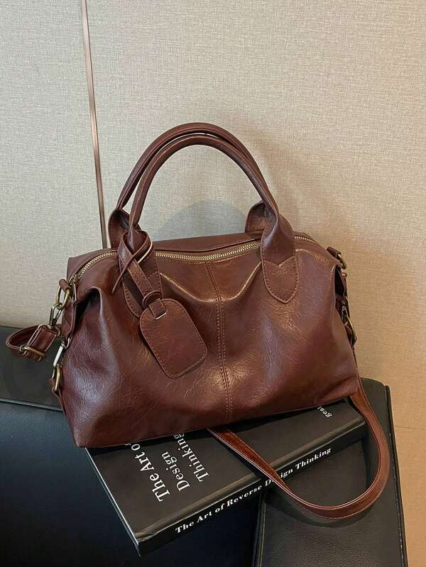 Fashionable Women's Bag, Suitable As Mother's Day Gift, Simple Casual, Women's Shoulder Crossbody Bag, Middle-Aged Mom Bag, Soft Leather, Large Capacity Women's Handbag, White-Collar Women's Commuter Bag, Office Bag, Women's Boston Bag, Pillow-Shaped Bag, Suitable For Work, Shopping, Leisure And Other Occasions.