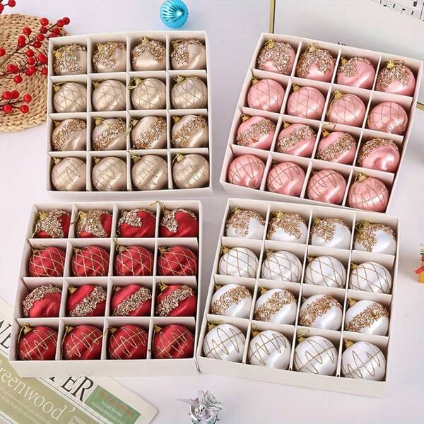 16 buah, Bola Dekorasi Pesta Natal 6cm, Bola Gantung Natal, Bola Natal, Bola Plastik, Bola Berwarna, Bola Gantung Natal, Dekorasi Natal, Cocok untuk Dekorasi Penataan Pohon Natal, Dekorasi Rumah, Dekorasi Ruang Tamu, Dekorasi Dalam Ruangan, Dekorasi Kamar, Dekorasi Tahun Baru, Dekorasi Natal, Dekorasi Luar Ruangan, Dekorasi Pesta Festival, Perlengkapan Pesta Acara Natal, Dekorasi Gantung Liburan Suasana Tema Natal, Set Kotak Hadiah Bola Natal, Selamat Natal, Hadiah untuk Teman dan Keluarga
