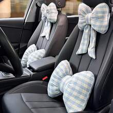 1PC Car Headrest And Lumbar Support, Plaid Bow Ribbon Seat Pillow, All-Season Goddess Lumbar Support Cushion - Multicolor - View 10