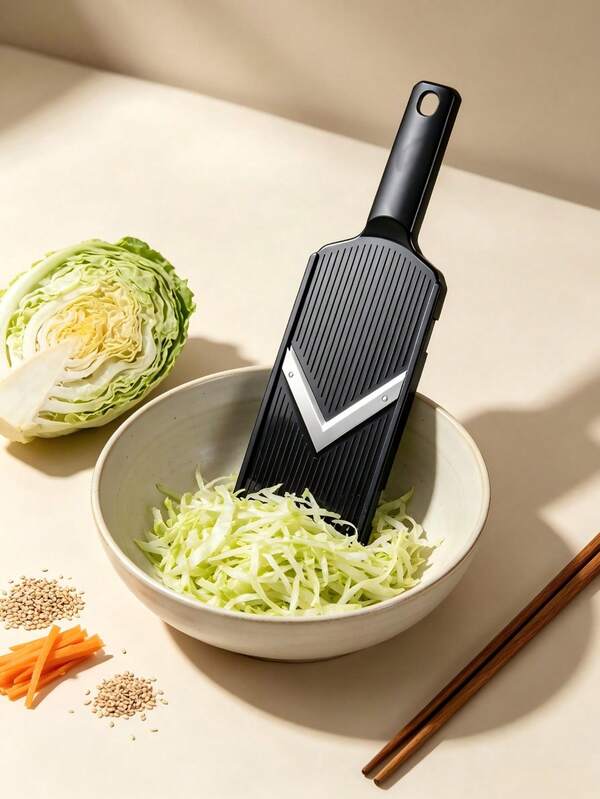 Black/White Japanese Cauliflower Shredder With Stainless Steel Blades, Perfect For Scraping Cabbage And Other Vegetables – Ideal For Home Use.