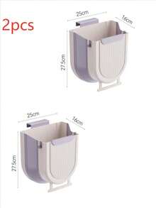 7L Foldable Hanging Kitchen Waste Bin, Cabinet Door Mount Trash Can With Scraper, Wall Mount Compost Bin For Food Waste, Space-Saving Under Sink Garbage Bin, Multi Colors Available - Multiple Specifications - View 15