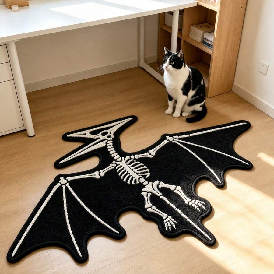 1pc Dinosaur Fossil Decorative Rug, Thickened Carpet, Thick Rug, Plush Carpet, Thickened Carpet, Decorative Rug, Bedroom Decor, Small Rug, Carpet, Home Decor - Multicolor - View 1