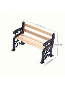 Miniature Park Bench Model, Mini Garden Accessories, Mini Garden Scene Decor Elements, Exquisite Craftsmanship, Mini Home Decor, Gift Collection For Enthusiasts And Hobbyists, Christmas, Halloween - Multiple Styles - View 3
