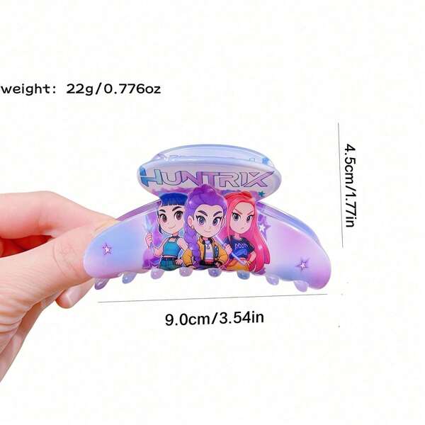 KPop Demon Hunters 1pc/3Pcs Hunters Themed Decor Hair Clips, Sweet Cool INS, Printed With Popular Cartoon Characters Rumi, Mira And Zoey, Exquisite Craftsmanship And Outstanding Texture, Suitable For Daily Wear, Offline Fan Gatherings, Atmospheric Photography And Themed Styling, Combining Practical Wearing Value And Collection Significance, A High-Quality Commemorative Gift For Fans, Multiple Styles Randomly Mixed And Sent, Slight Color Difference Of The Actual Product Is Normal