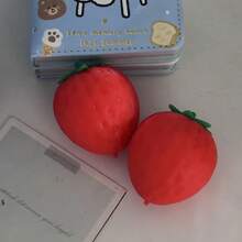 Tachimi 1pc Cute Realistic Strawberry Squishy Toy, Soft & Bouncy Sensory Stress Relief Toy, Suitable For Kids And Adults, Relieve Anxiety, Improve Daily Mood, Desktop Decoration, Party Favor, Ideal Holiday Gift - Multicolor - View 1