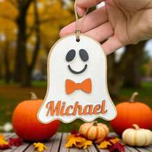 Personalized Acrylic Candy Corn Halloween Boo Basket Tag, Custom Name Halloween Basket Tag, Ghost Boo Bag Tag, Trick Or Treat Bag Tag,Personalized Halloween Basket Accessory, Boo Basket Filler, Halloween Name Tag, Custom Ghost Tag, Halloween Gift. - F-halloween Basket Ornament - View 8