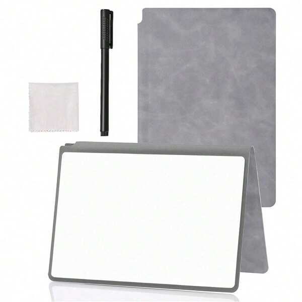 1 Set Portable Fashion A5 Reusable Whiteboard Notebook: Weekly Planner, Faux Leather Memo Pad, Comes With Whiteboard Marker And Eraser, School Supplies, Back To School, Whiteboard