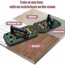 5pcs Multi-Function Push-Up Board Fitness Set With Resistance Band, Jump Rope And Training Handles, Home Gym Chest, Arm And Core Strength Training Equipment, Durable PP Material - Multi-Function Home Fitness Equipment, Chest Trainer, Strength Training Device, Black, Fitness Accessories, Christmas Gift - Multicolor - View 9