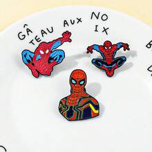 1pc Enamel Brooch, 3pcs Superhero Metal Badges, Cartoon Brooches, Decorative For Backpack Jacket Clothing, Fan Collection Small Gift - Multicolor - View 3