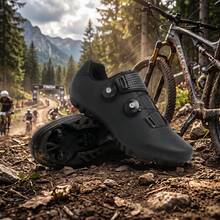 Sepatu Sepeda Gunung Profesional Pria, Sepatu Off-Road Trail, Sepatu Bersepeda Peredam Guncangan, Sepatu Bersepeda MTB, Sepatu Bersepeda - Hitam - View 1