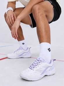 KUMPOO Men's Training Shoes Low-Top Anti-Slip Cushioning Lightweight Daily Sports Shoes KHR-D16 - White/Light Purple - View 2