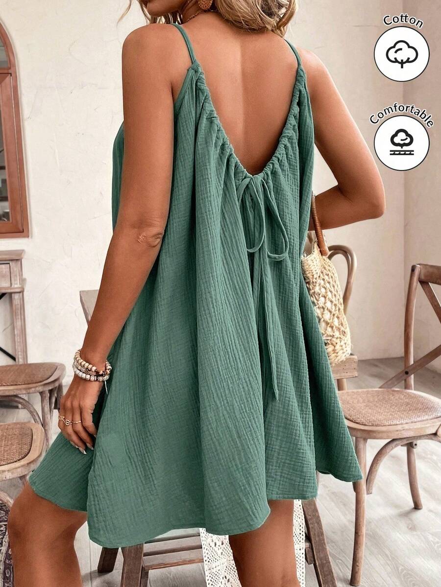 Women Short Dresses - 綠色 - 查看 1