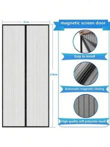 Magnetic Screen Door, Magnetic Closing - Blocks Insects And Lets Cool Air In, Durable Mesh - Suitable For Pets And Children, Fits Front Door And Sliding Door - Multicolor - View 3