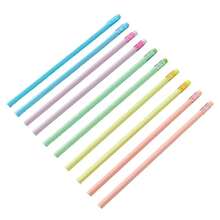 1組10支HB無木鉛筆，內建橡皮擦，樹脂三角筆桿，無鉛石墨鉛筆，書寫順滑，學校辦公繪圖用品 - 1套10支 - 查看 8