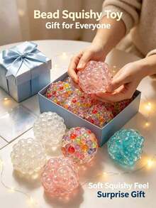 somoving Thick Burst Bead Fidget Squishy Ball, Durable Slow-Rebound Fluffy Squishy-Plush, Smooth Odorless Squishes, Soft Elastic Non-Sticky Stretchable Toy, Classroom Reward Stress Relief Gift For Kid - Multicolor - View 1