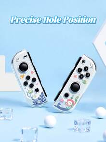 1件海洋主題可愛卡通圖案遊戲機保護殼，適用於Switch2 (2025)/Switch OLED/Switch主機，柔軟TPU材質，透明軟/硬殼，多色可選，無需拆卸，防摔防塵，Switch玩家理想禮物 - 查看 3