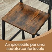 SONGMICS Set da 2 Sgabelli da Bar, per Cucina Sala da Pranzo Studio, Stile Moderno - Colore vintage - Visualizzare 5