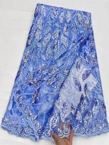 Green African Sequin Beaded Lace Fabric 2026 Blue Premium Shiny Nigerian Sequin Lace Fabric Wedding Party Dress Sewing Material 5 Yards/1 Yard Red - A - View 16