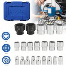 21-teiliges 1/2-Zoll-Steckschlüsselset 8–36 Mm Mit Aufbewahrungsbox, Komplettes Chrom-Vanadium-Stahl-Set Für Autoreparatur, Maschinenmontage & Heimwerkerprojekte – Ideal Für Hobbymechaniker in Der Heimischen Garage, Professionelle Techniker & Wochenendheimwerker - A - Übersicht 1