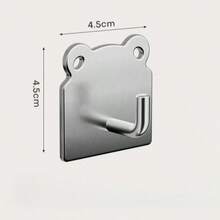 3pcs No-Drill Stainless Steel Adhesive Hooks, Strong Sticky Wall Mount Single Hooks For Bathroom, Kitchen, Multi-Functional Decor Hanging Rack - Multicolor - View 4
