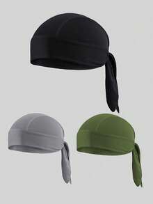 1/2/3pcs Cooling Dew Headscarf Helmet Liner Cap Large Size Motorcycle Head Cover Unisex - Multicolor - View 9