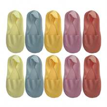 chuanwa（2） 1/5/10 Pairs Women's Socks Summer Thin Invisible Boat Socks Breathable Soft Comfortable Ice Silk Silicone Anti Slip Solid Color Minimalist Shallow Socks - Multicolor - View 8