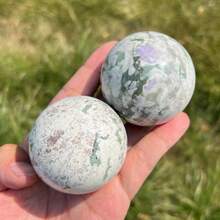 1pc Random Auspicious Jade Ball-Polished Stone Sphere,Crystal Gift, Holiday Gift,Room Decoration - Multicolor - View 3