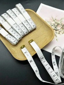 Pita Ukur Putih Lembut, 150cm/60in, Desain Skala Ganda, Cocok Untuk Pengukuran Tubuh, Menjahit, Memotong Kain, dan Berbagai Skenario Lainnya, Aksesori Pengukuran Praktis untuk Kerajinan Tangan - Pita pengukur lembut berwarna putih - View 3