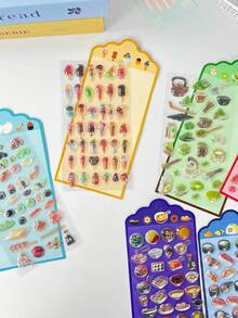 Cute 3D Stickers Featuring Fun, Raised-Relief Designs And A Japanese Anime Style; Durable Stickers Perfect For Decorating Phone Cases, Journals, And Pencil Boxes, Or For Use In Children's DIY Crafts. - Multicolor - View 2