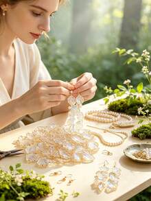 50/100/200pcs 20mm White Shell-Shaped Acrylic Beads, Cream Petal Bead Caps, Suitable For DIY Crafts, Jewelry Making And Phone Case Decoration - Multicolor - View 3