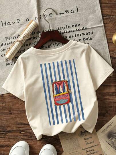 1pc Printed Pullover Short Sleeve T-Shirt For Young Boys, Student Youth Children's Summer Gift Top