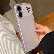 1 buah Casing Ponsel Minimalis TPU Anti-Jatuh dengan Motif Pita Merah Lucu, Jendela Besar Premium Transparan, Perlindungan Penuh, Kompatibel dengan iPhone 17 16 15 14 13 12 11 Pro Max/Plus, Pelindung Anti-Sidik Jari - MultiWarna - View 3