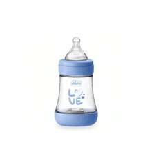 Chicco Perfect 5 Biberão Intui-Flow System Bebé Plástico Sem BPA Fluxo Lento 0m+ Azul 150ml - Design Biofuncional, Alimentação Confortável - Baby Blue - View 1