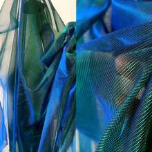1pc Gradient Dual-Color Mesh Fabric, Laser Textured Sheer Long Dress Shawl Creative Handmade Fabric - Multicolor - View 11